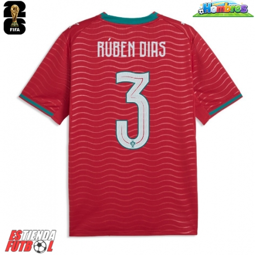 Portugal Ruben Dias #3 Primera Equipación Mundial 2026 Manga Corta